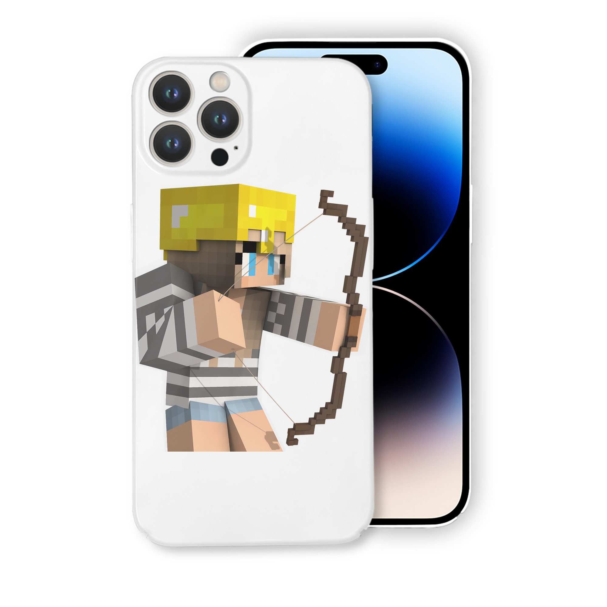 （画像用） マインクラフト ブロックの世界 Minecraft MC Block world 【iPhone 14シリーズ対応】ハードケース